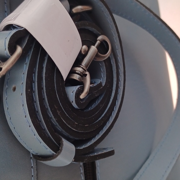 Patricia Nash Rose Tool Collection Arden Tote Crossbody Leather Blue Han… - Picture 9 of 15